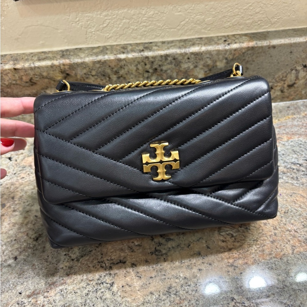 Small Tory Burch Black Quilted Shoulder Bag